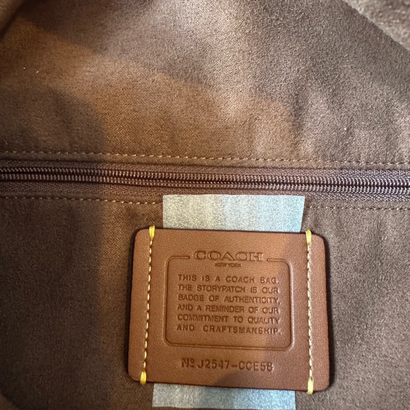 Coach Etta Flap Brown Signature Shoulder Bag in Chenille - Picture 5 of 7